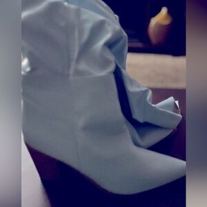 Size 11 light blue knee high boots